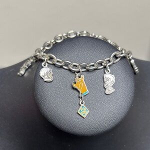 TM& 99HB Marked Vintage Scooby Doo Charm Bracelet Y2K Retro Silver Tone